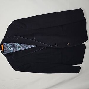 TALLIA mens wool black winter collared business jacket sz 44 L Long